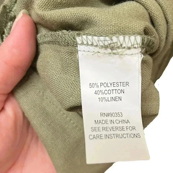 🌟 Rebellion Green Midi Dress Sleeveless Pleated Small Women's Cotton Blend 🌟 - Picture 6 of 7